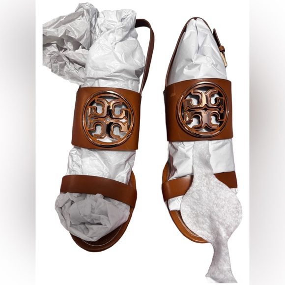 Tory Burch Metal Miller 65 mm Wedge Size 9.5 - Picture 5 of 7